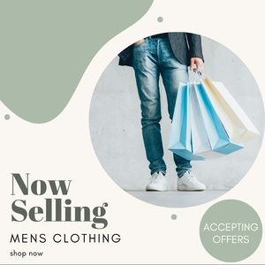 🙋‍♂️ Now selling men’s clothing! Here we go!